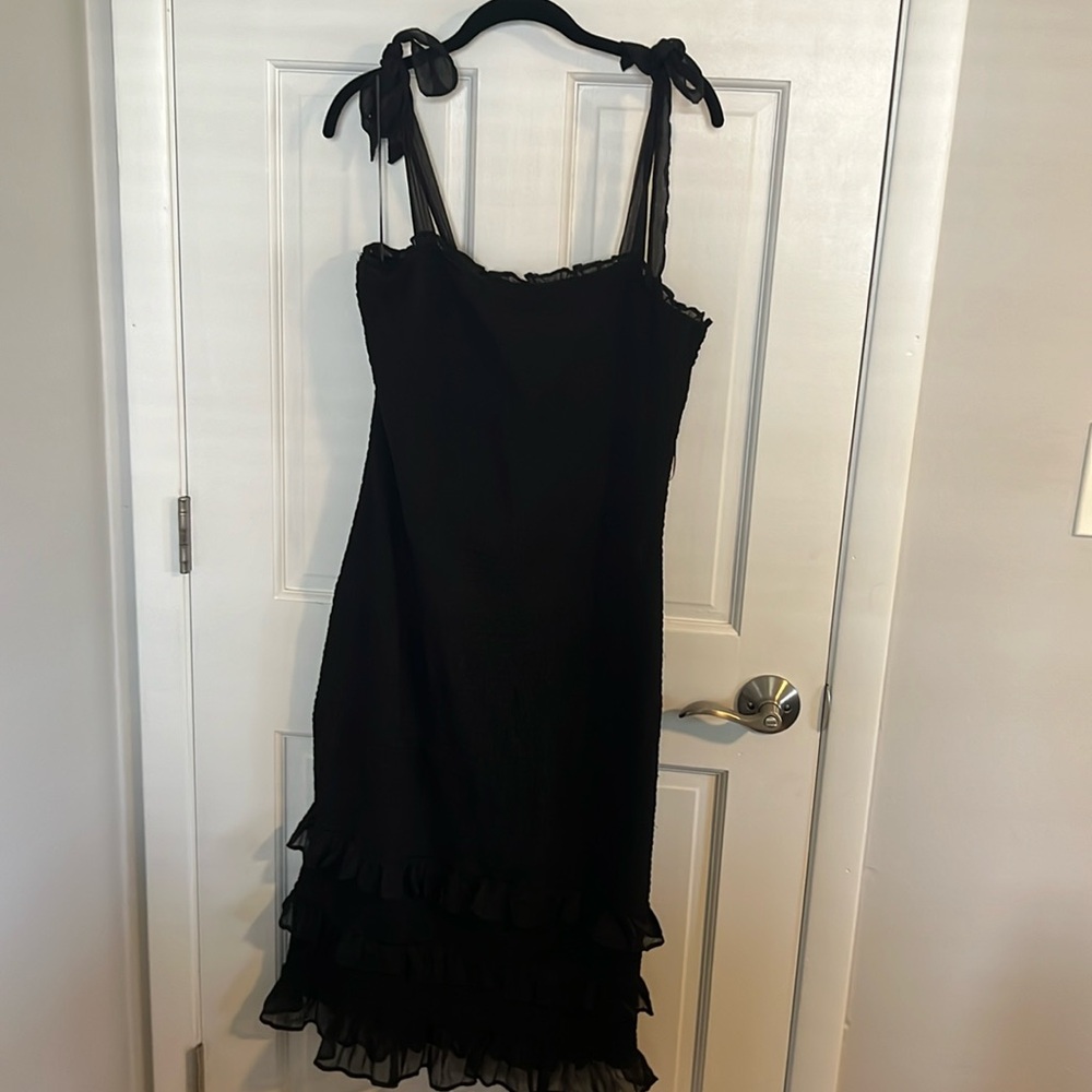 A&F Smocked Tiered Ruffle Midi Dress